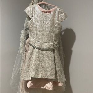 Like New !Elegant Silver Kids Formal Dress